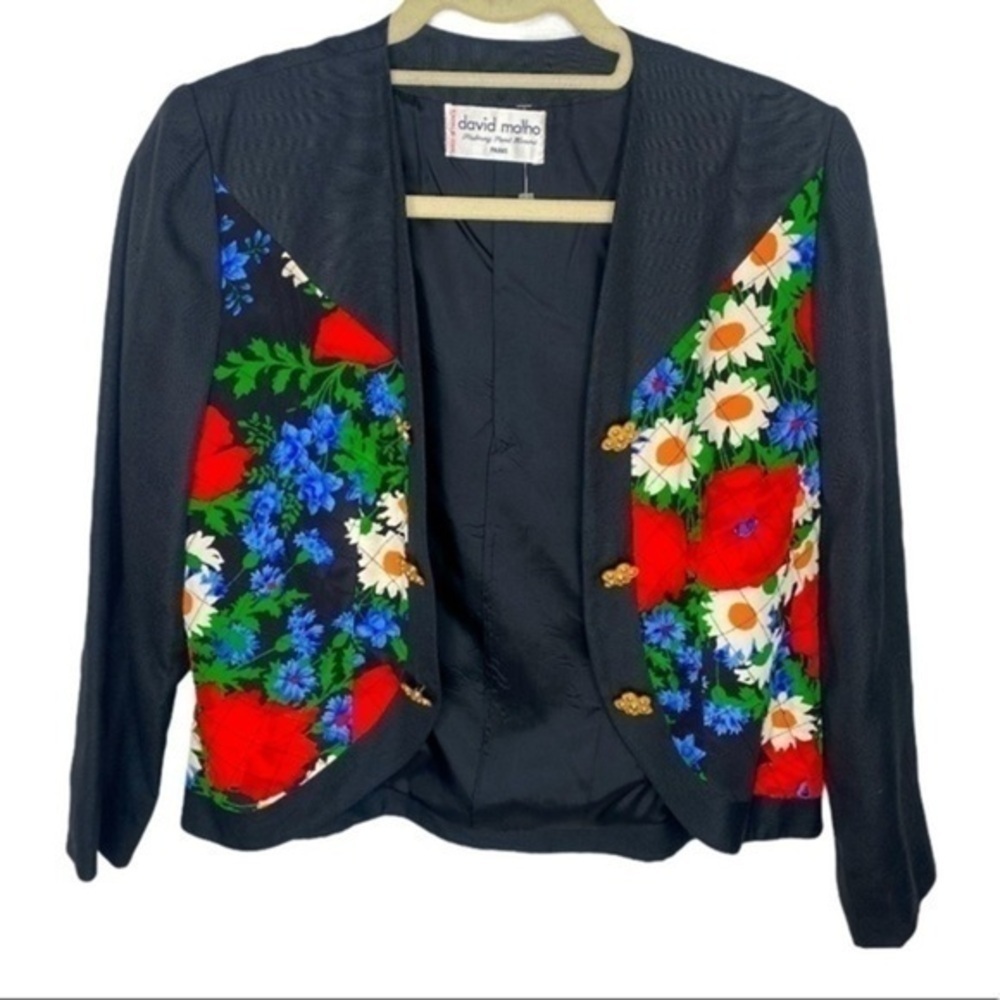 David Mohlo Paris Quilted Floral Jacket Size 38, 6